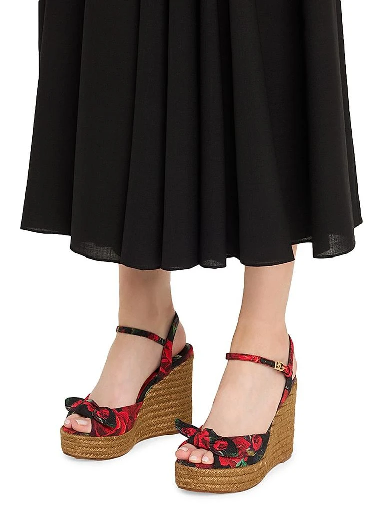 Dolce 
Gabbana Floral Espadrille Wedge Sandals 7