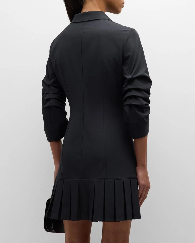 Cinq a Sept Lucilla Topstitched Pleated-Hem Mini Shirtdress 5