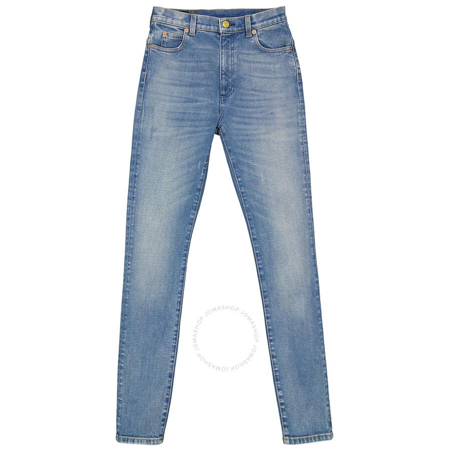 デニム・ジーパン Patchwork denim jeans with gucci rosso ancora Patchwork Denim Jeans With Gucci Rosso Ancora | italist
