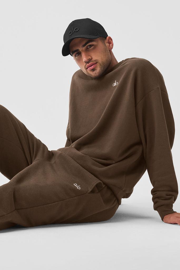 Alo Accolade Crew Neck Pullover - Espresso - Hoodies - Free