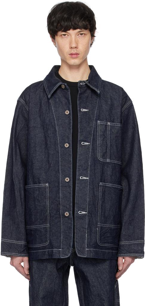 24AW NEIGHBORHOOD WASHED COVERALL JKT青XL neighborhood_WASHED-SHORT-