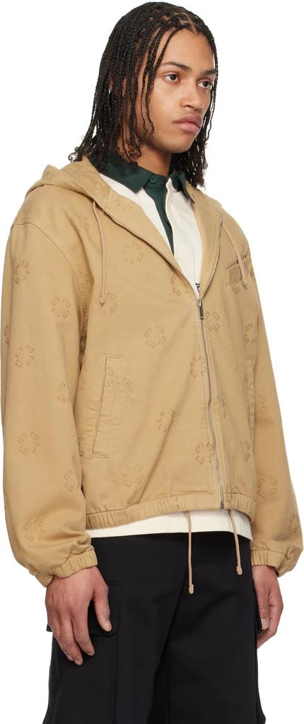 Givenchy Tan Monogram 72 Zipped Denim Jacket 2