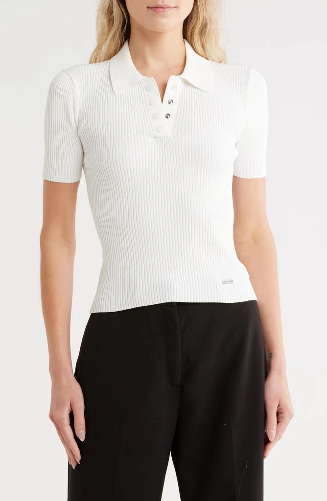 Jason Wu Ribbed Polo Sweater