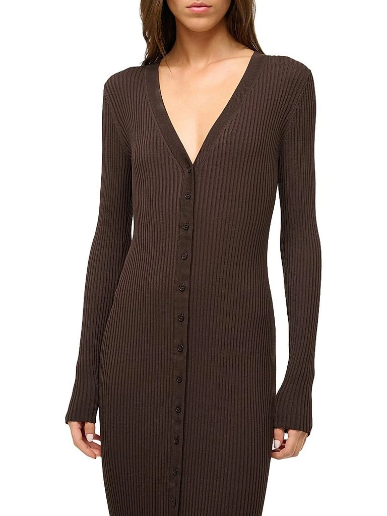Staud Shoko Rib-Knit Long-Sleeve Maxi Dress 5