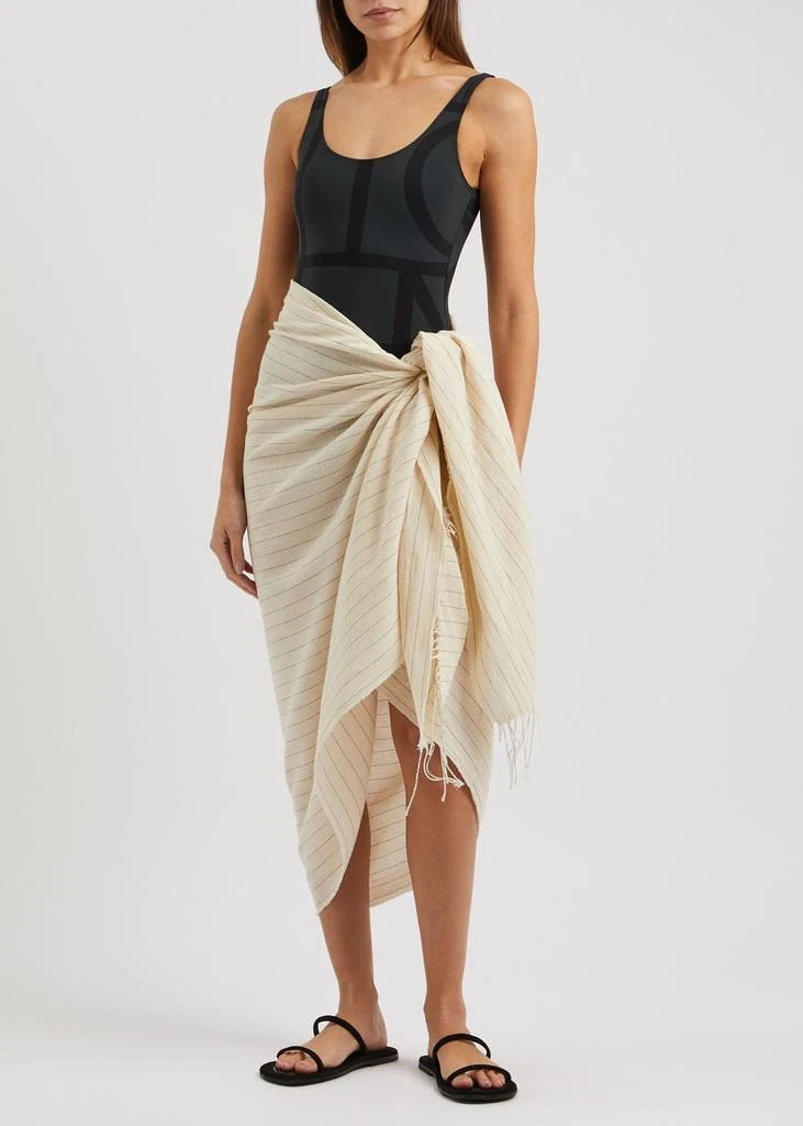 Totême Pinstriped cotton sarong  4