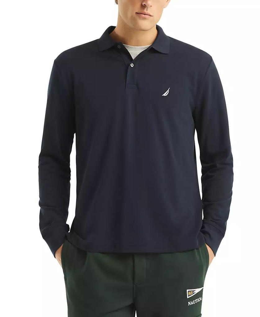Nautica Men's Long Sleeve Deck Polo Shirt