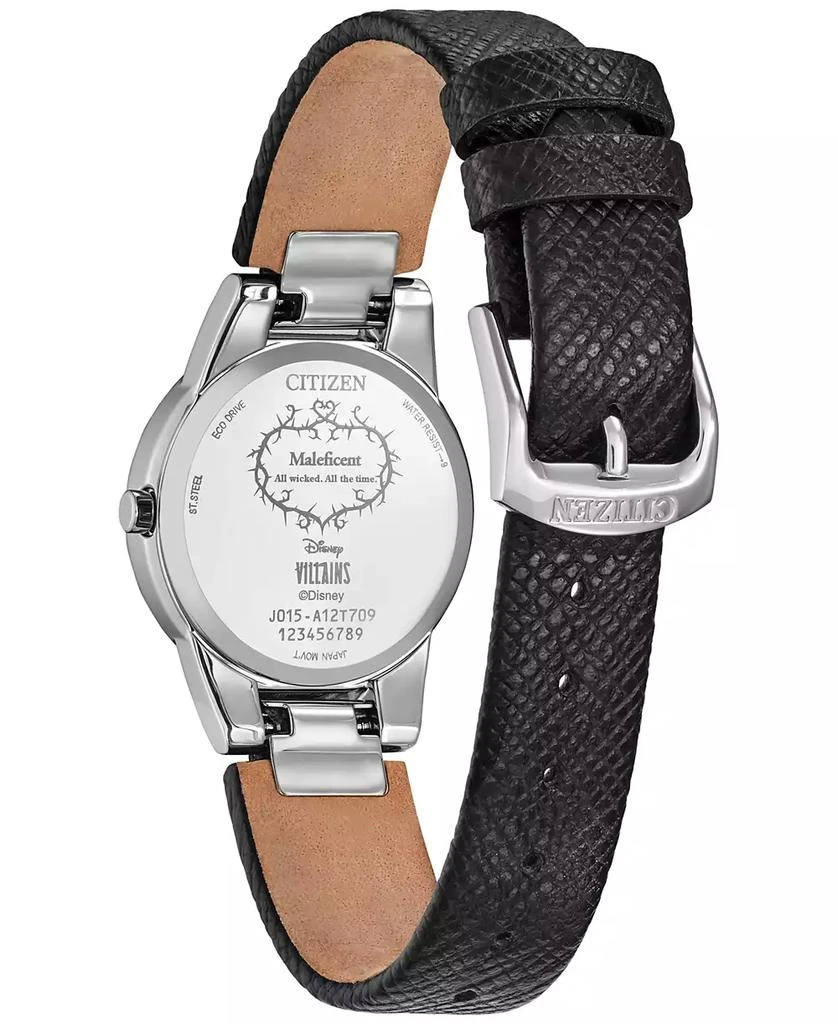 Citizen Eco-Drive Women
s Disney Villains Maleficent
s Charm Black Leather Strap Watch 30mm Boxed Set 4