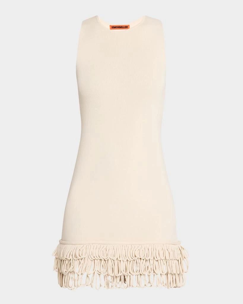 Simon Miller Albers Sleeveless Knit Looped-Fringe Mini Dress 1
