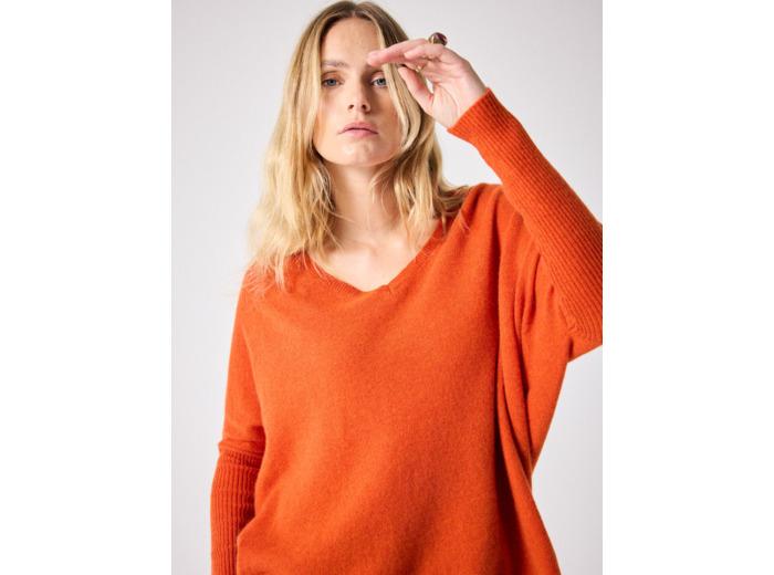Notshy Pull poncho cachemire col V Faustine FEU