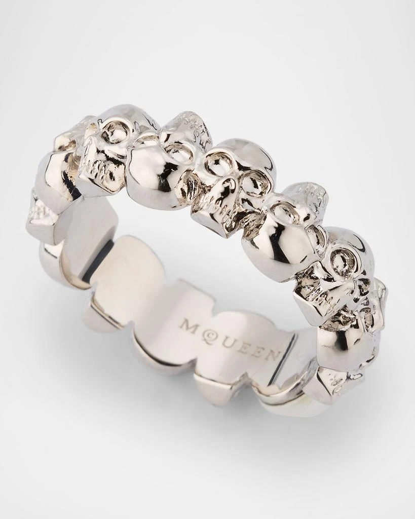 McQueen Men
s Skull and Faux Pearl Ring 3