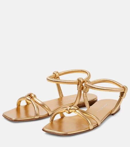Gianvito Rossi Juno 05 metallic leather sandals 5