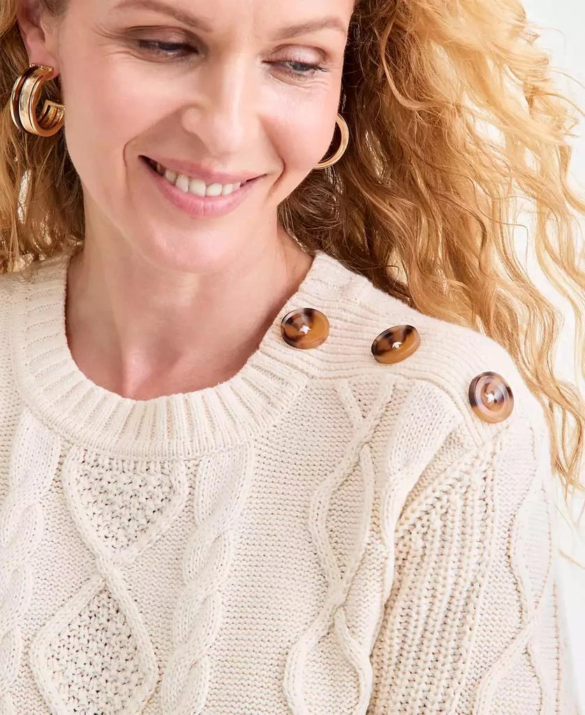 Style & Co Women's Button-Trim Cable-Knit Sweater, Macy's Exclusive 3