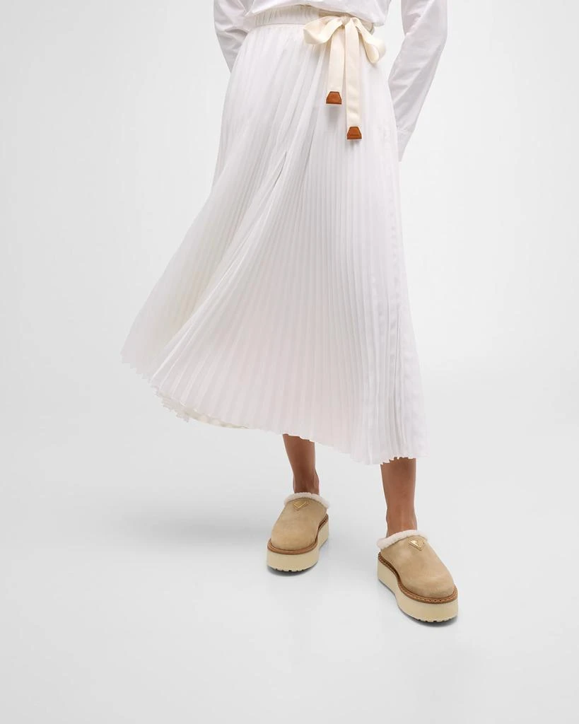 Prada Suede Shearling Cozy Platform Mules 2