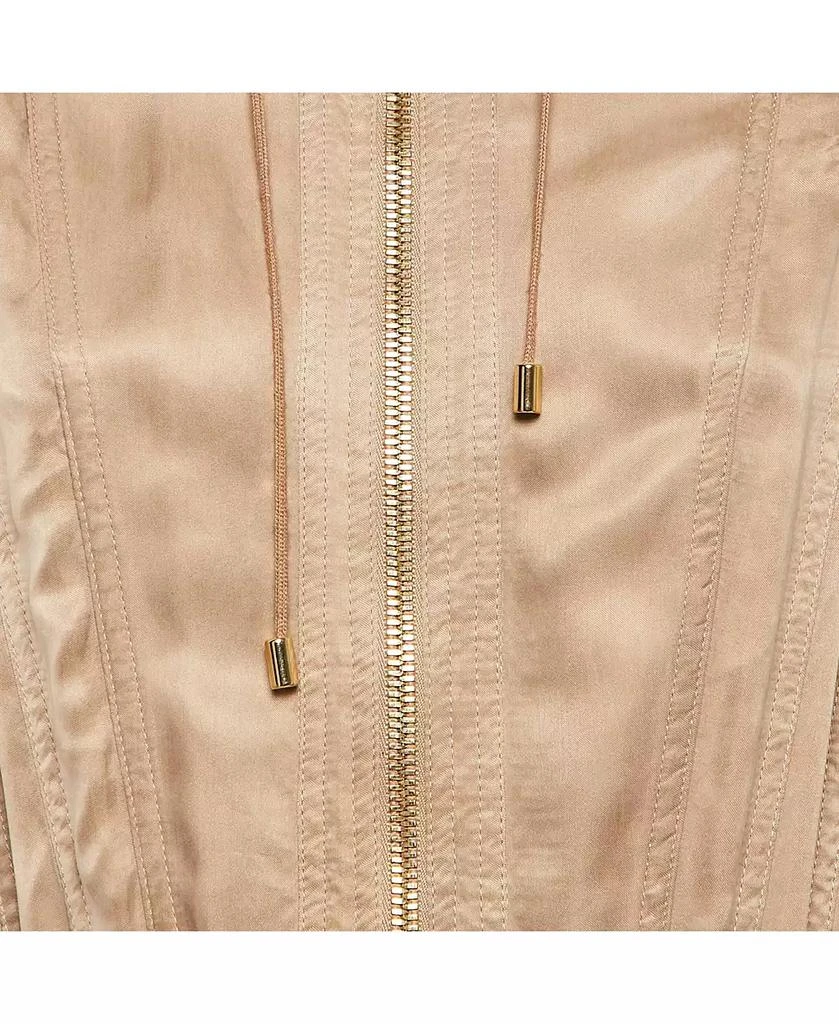 Pre-Owned Balmain Women
s Beige Gabardine Long Zip-Up Jacket 4
