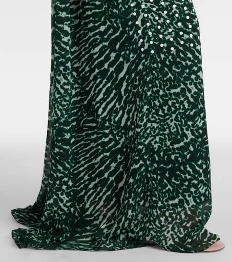 Dries Van Noten Printed strapless georgette gown 6