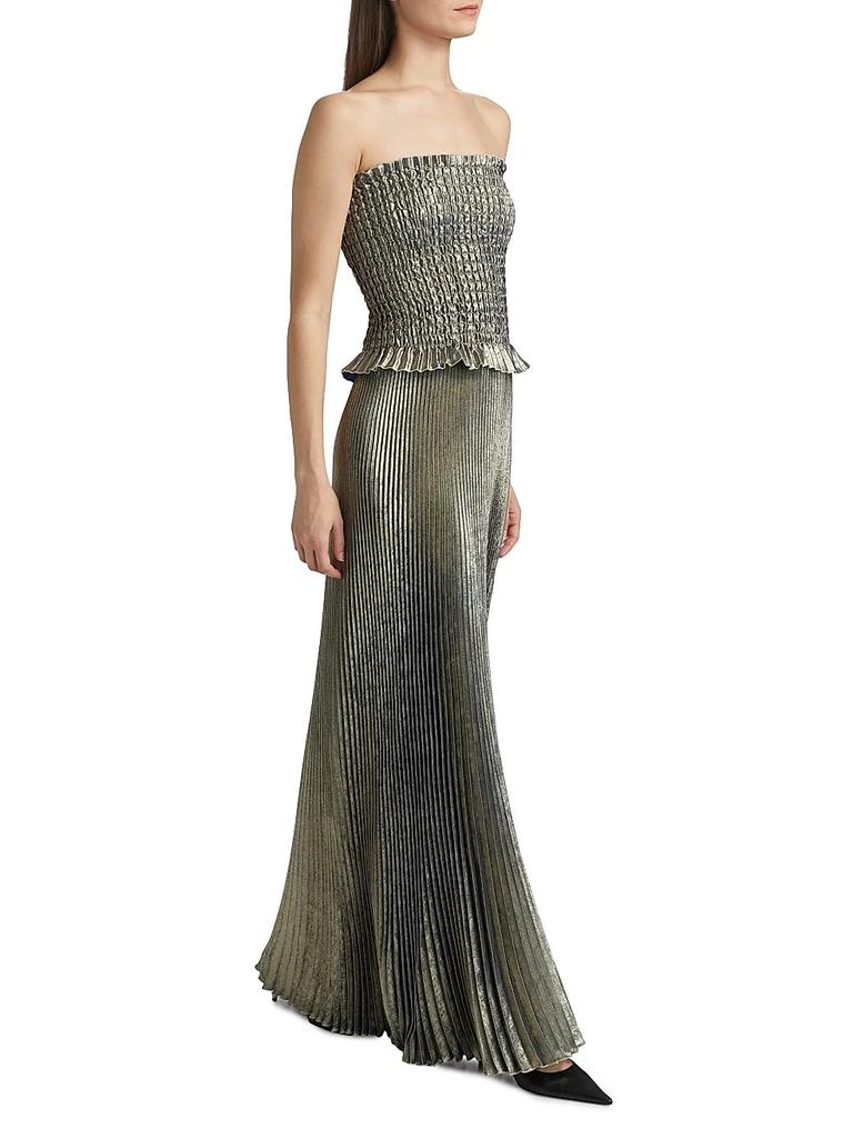 open lace back dress Galaxie Strapless Pleated Maxi Dress – Aurohaya main image 0