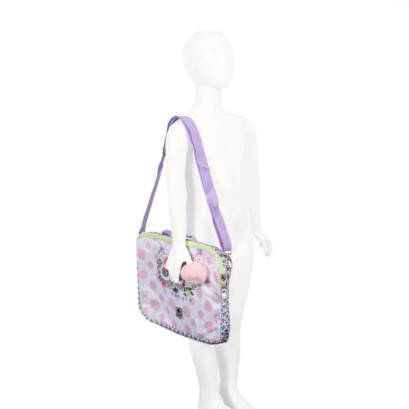 Busquets Nature floral print briefcase in pink blue and purple 2