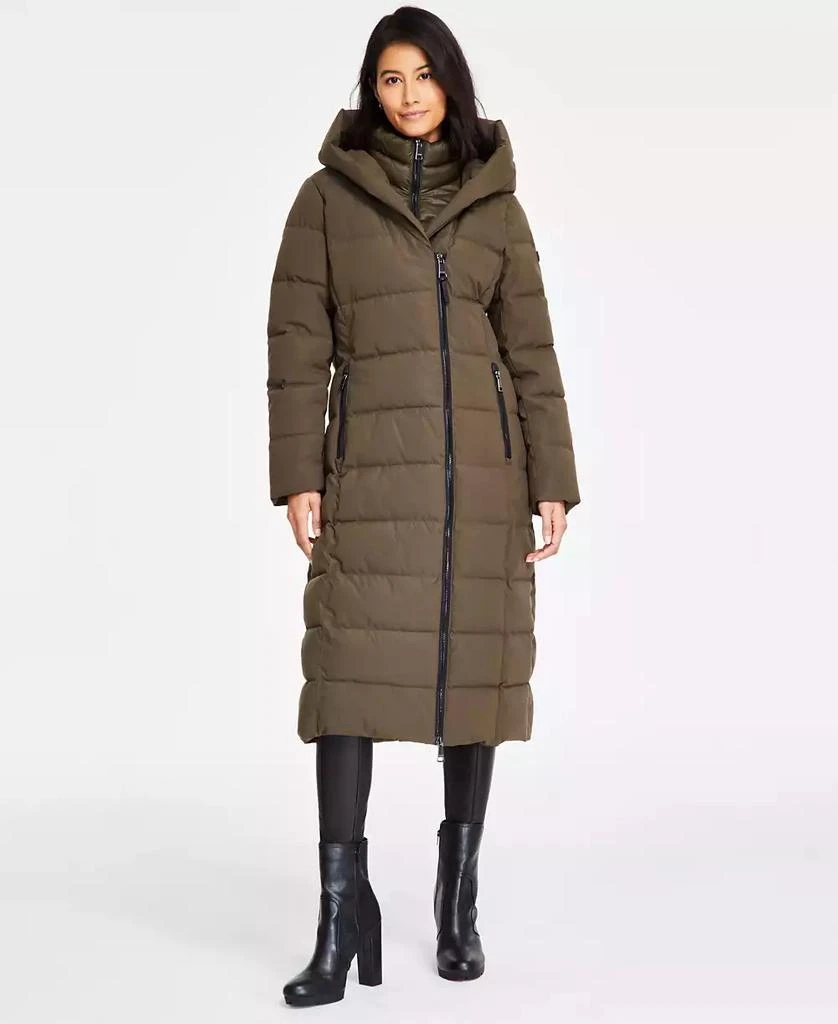 DKNY Women's Bibbed Shawl Collar Hooded Puffer Coat 4