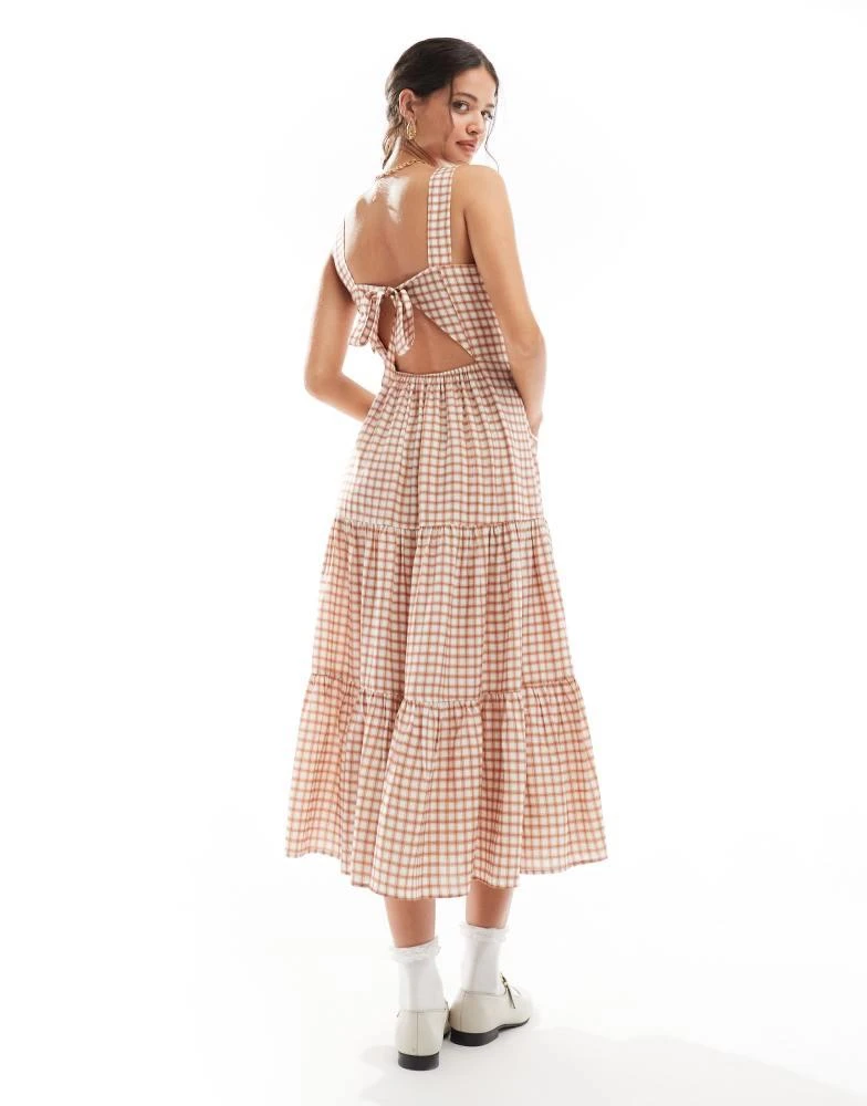asos brown gingham dress ASOS Design - Cami Midi Dress - Women - Polyester/Spandex - XS