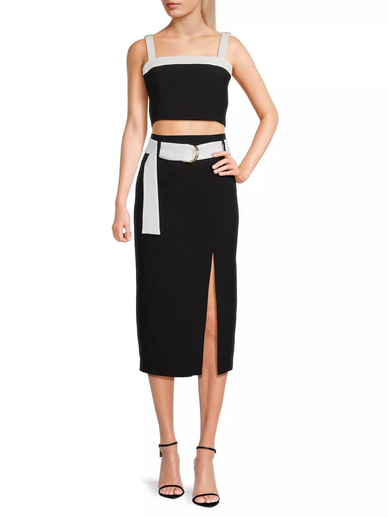 Black Halo Katriona Belted 2-Piece Skirt Set
