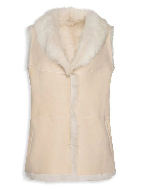 WOLFIE FURS Suede Shearling Vest 1