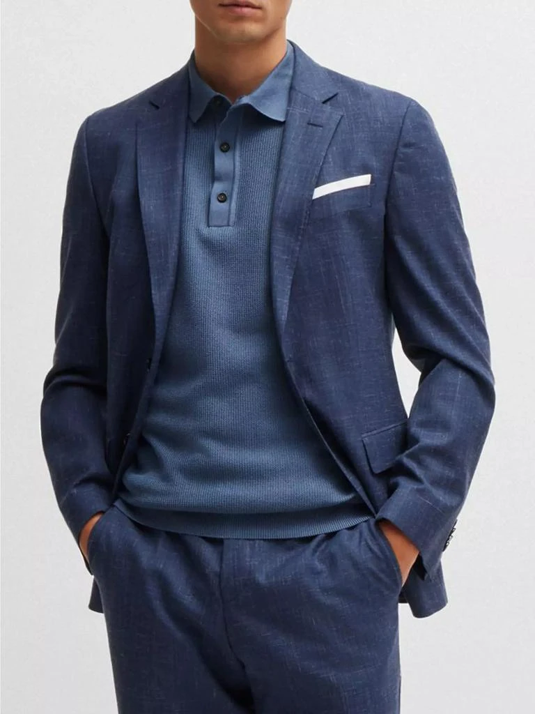 Hugo Boss Regular-Fit Polo Sweater with Mixed Structures 2