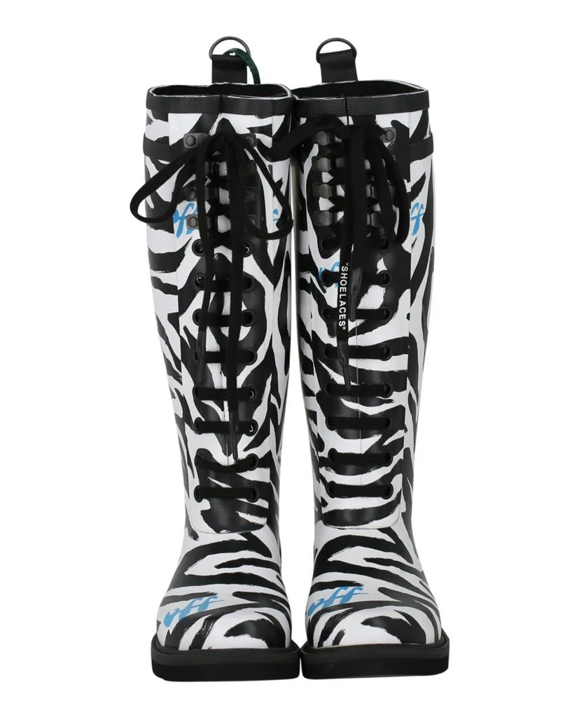 Off-White Zebra Print Rain Boots 5