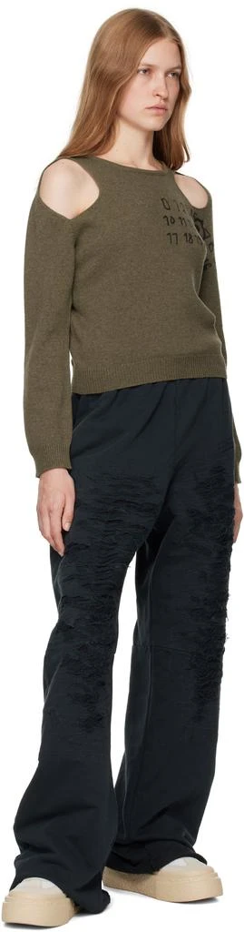 MM6 Khaki Cut Outs Sweater 4