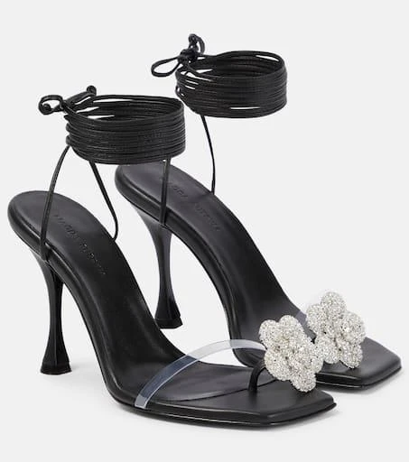 Magda Butrym Embellished leather and PVC sandals 1