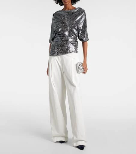 Dries Van Noten Sequined ruched top 2