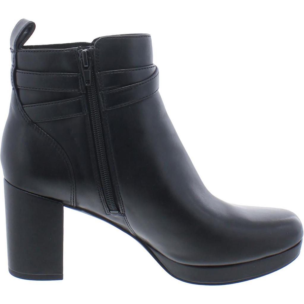 Vionic Nella Womens Leather Block Heel Ankle Boots