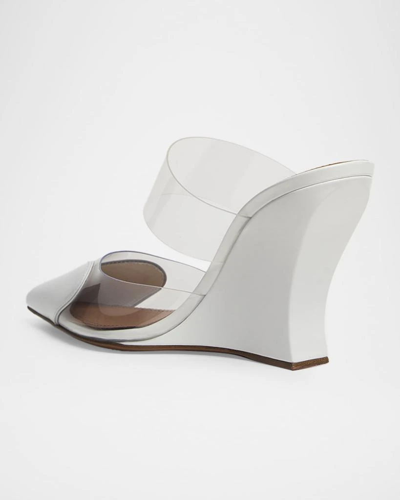 Alaia 90mm Coeur Heart Clear Wedge Mules 4