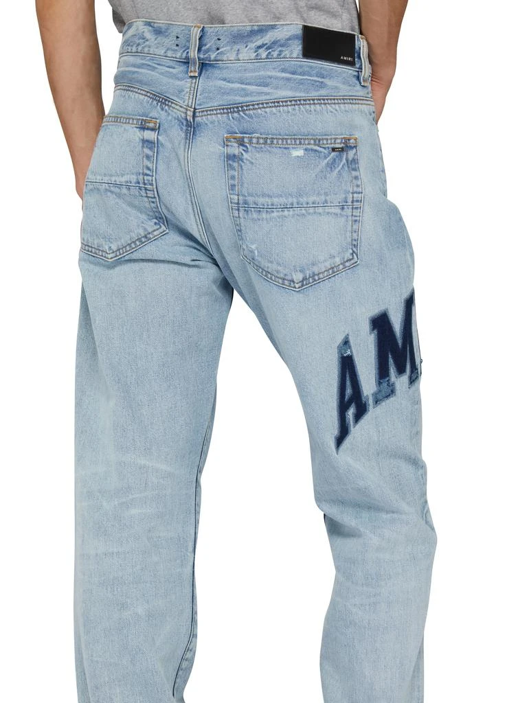 AMIRI Varsity logo repair straight jeans 5