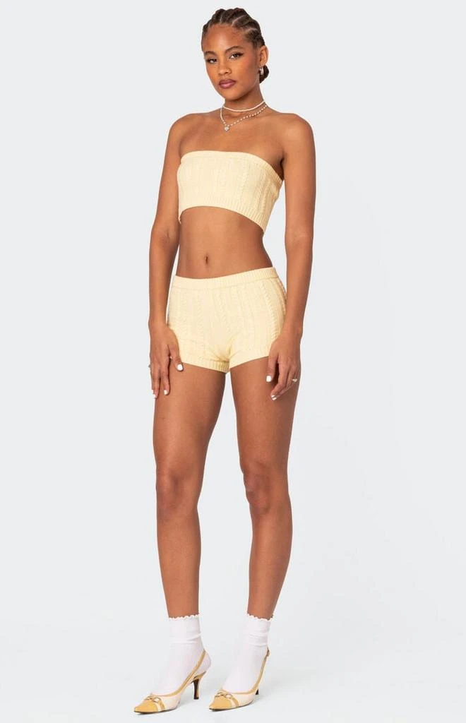 Edikted Raegan Cable Knit Shorts 3