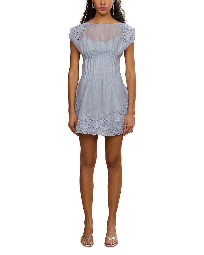 knee length dresses for ladies Amur | Fluer Deep V Pleated Gown