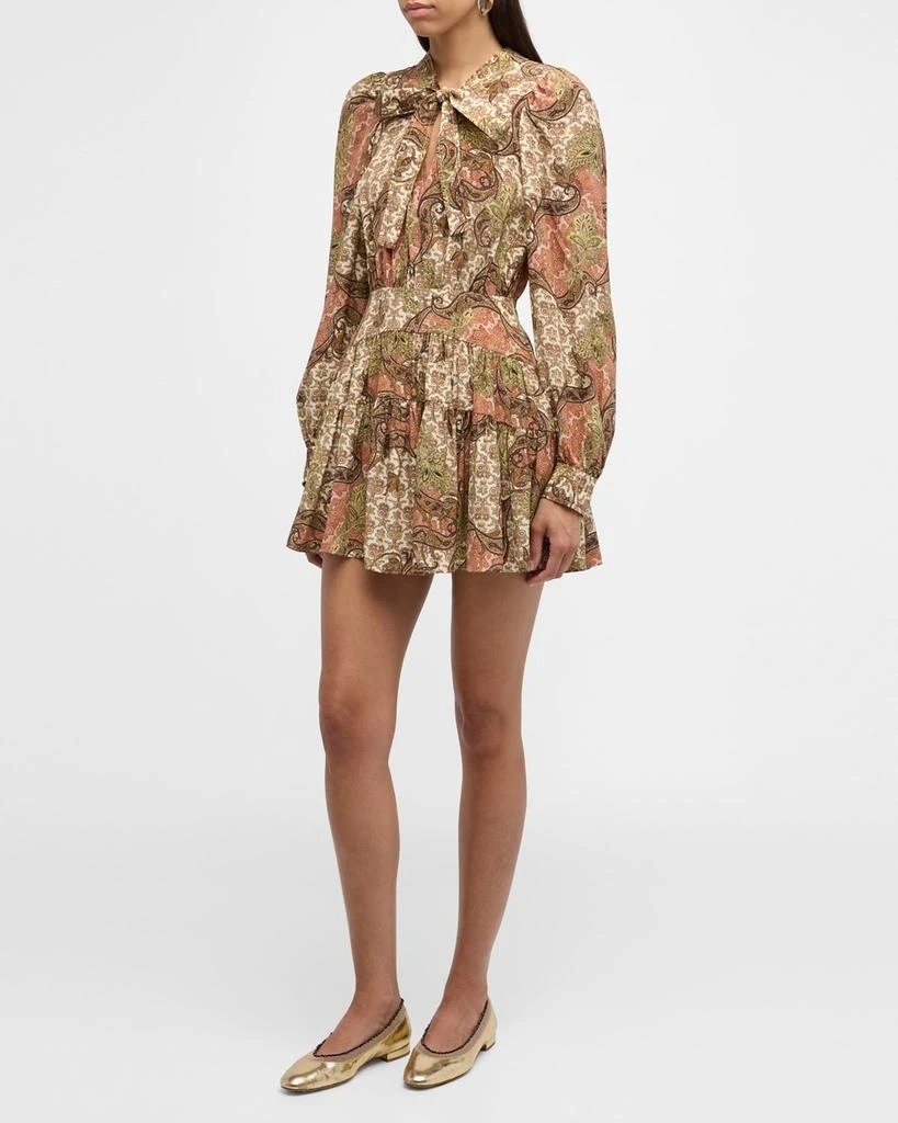 Ulla Johnson Maris Paisley Long-Sleeve Mini Dress 2