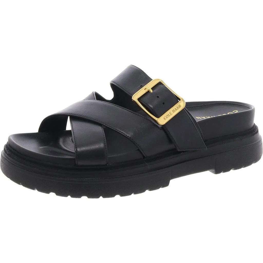 Cole Haan Fraya Slide Sandal Womens Criss-Cross Faux Leather Slide Sandals 1