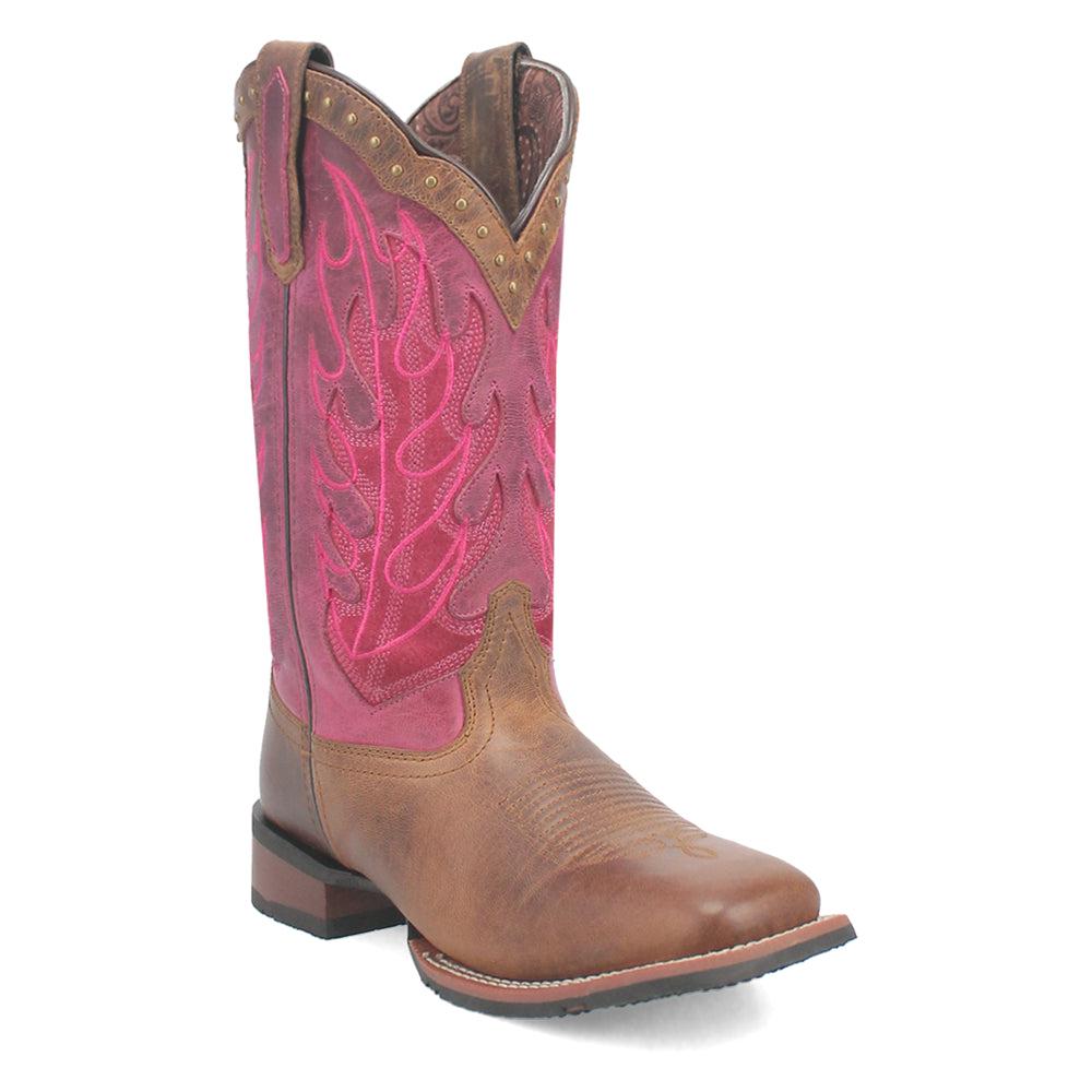 Laredo Faye Embroidered Studded Square Toe Cowboy Boots