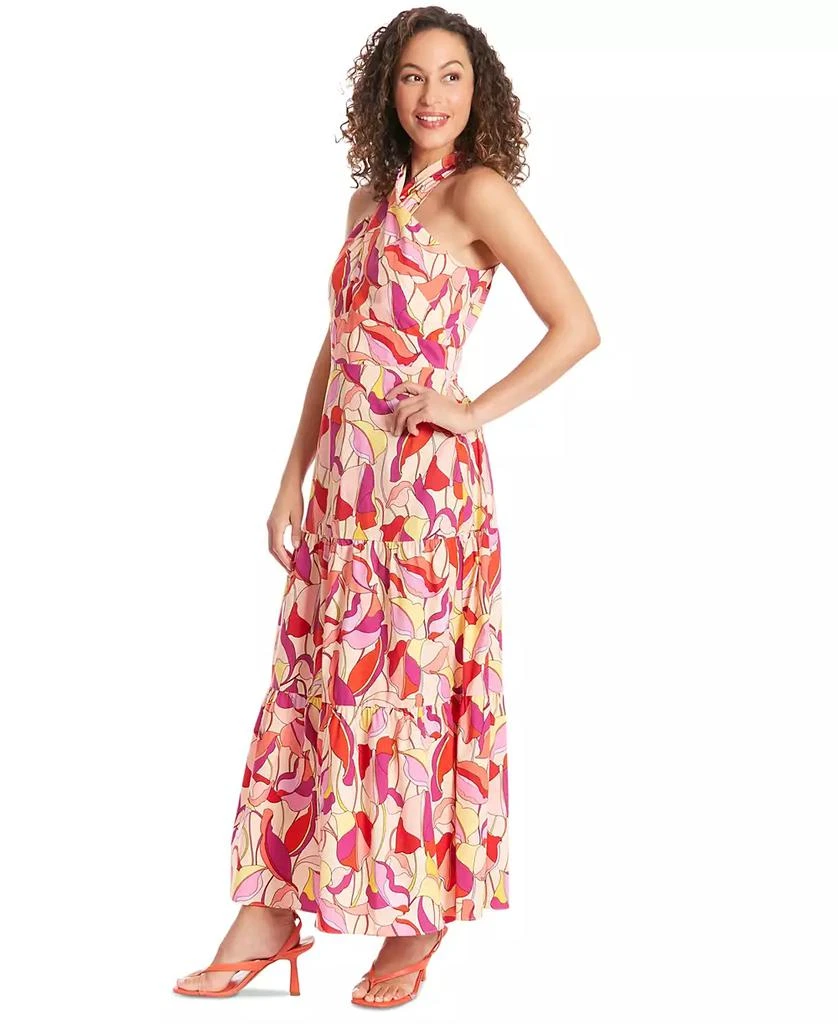 London Times Petite Twist-Front Halter Maxi Dress 2