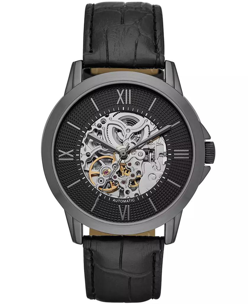Folio Mens Black Strap Automatic Watch 44mm