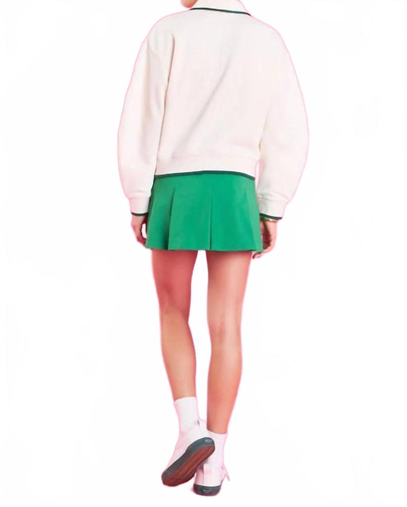 English Factory Polo Ribbed Sweatshirt In Cream