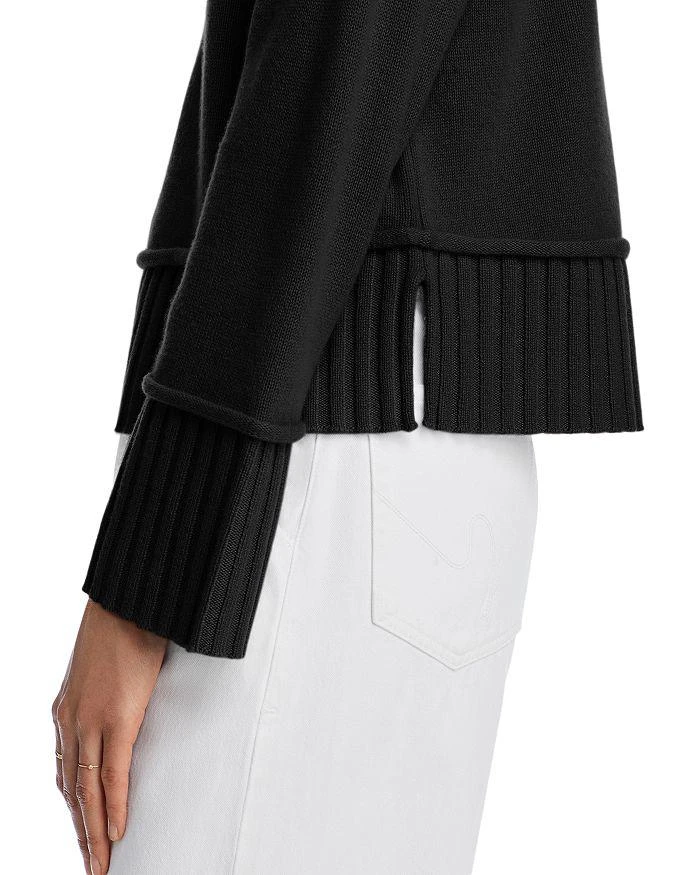 AQUA Boxy Mock Neck Cashmere Sweater - Exclusive 6