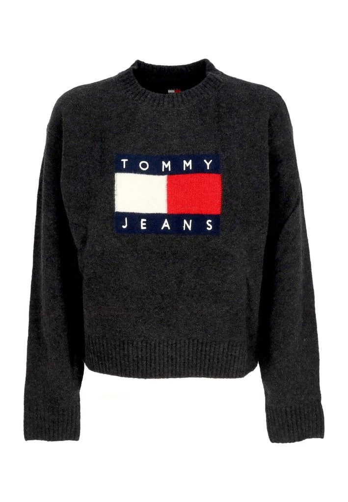Tommy Hilfiger Women's W Melange Flag Sweater Black Melange sweater 1