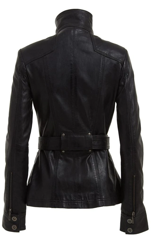 Infinity Leather Womens Military Style Leather Biker Jacket-Phoenix 3