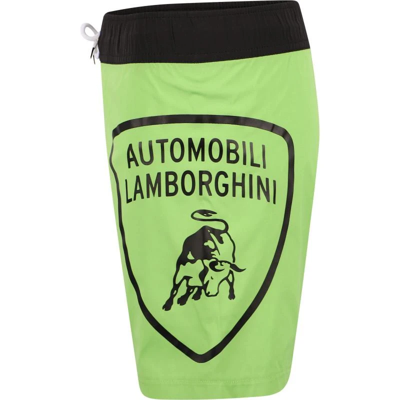 AUTOMOBILI LAMBORGHINI Logo swimming trunks in green 2