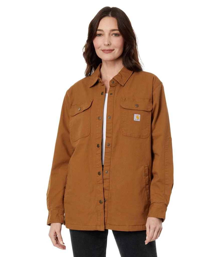 Carhartt Rugged Flex® Loose Fit Canvas Fleece-Lined Shirt Jacket 1