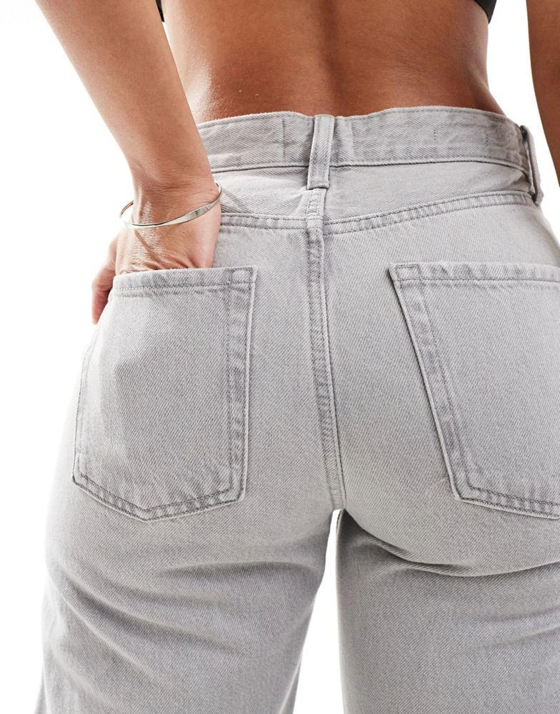 River Island River Island high rise straight leg jeans in grey 5