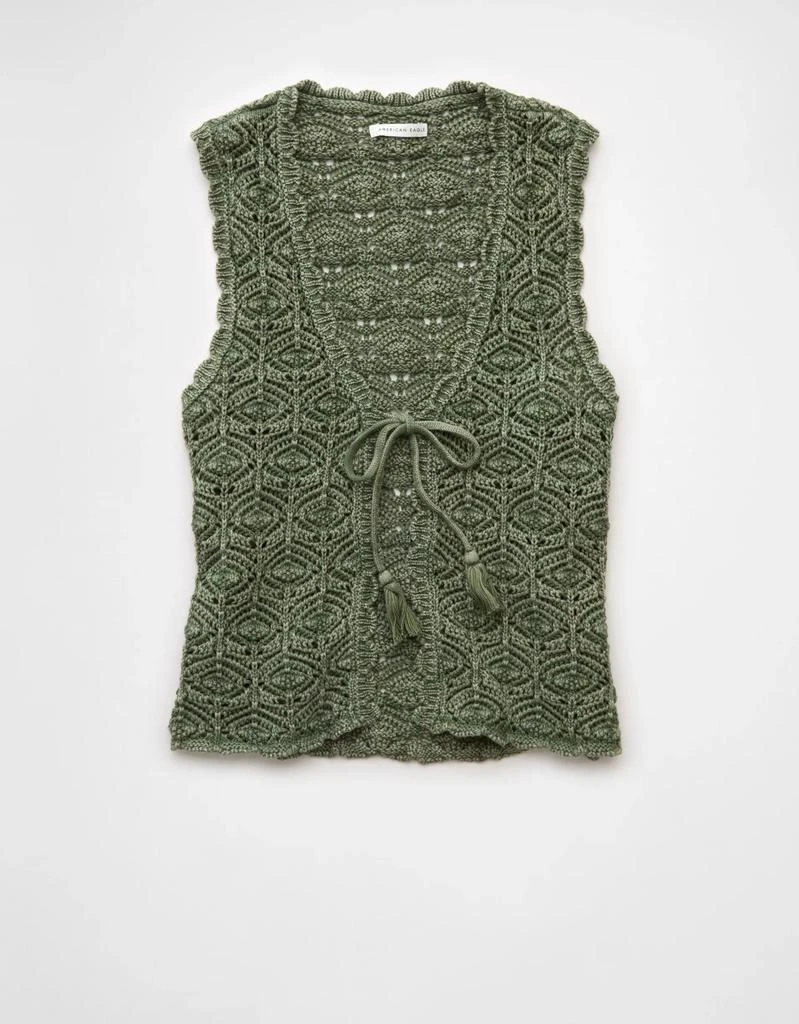 AE AE Tie Front Crochet Vest 3