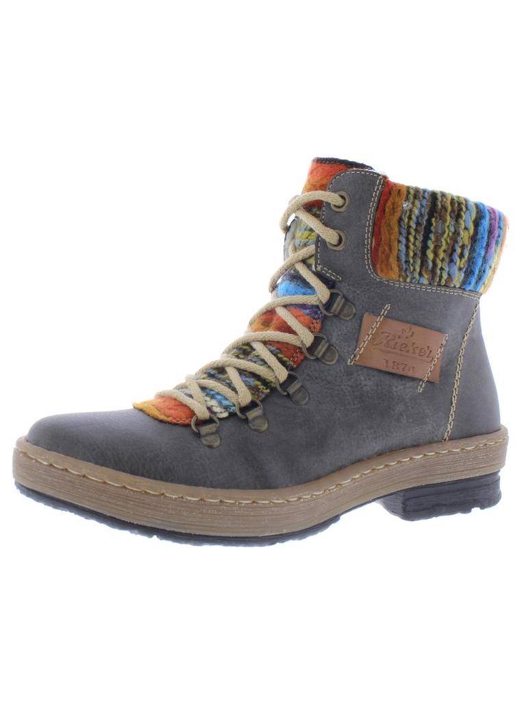 Rieker Womens Faux Leather Fleece Lined Ankle Boots