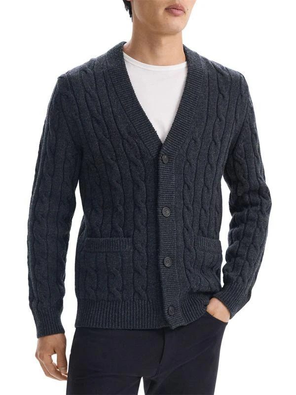 Theory Wool Cable-Knit Cardigan 1